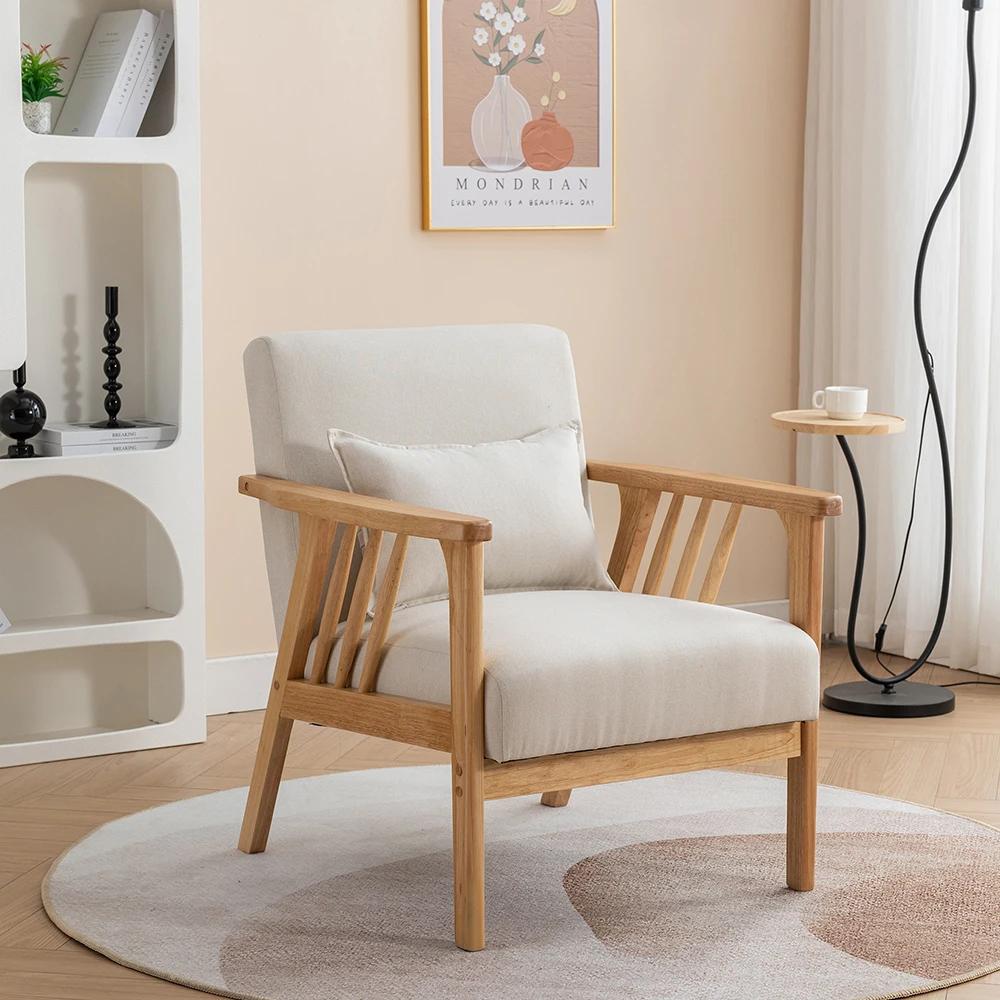 SEYNAR-Chaise d'Accent Moderne du Milieu du Siècle, Fauteuil à Cadre en Bois Solide Téléchargé Boumu