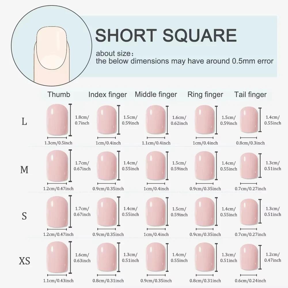 10 pièces presse à la main sur les ongles court carré pastèque étoile-lune couverture complète ongle