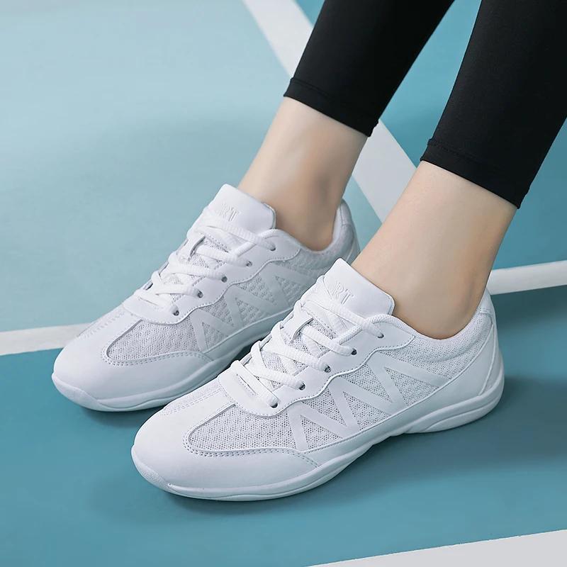 Chaussures de cheerleading blanches pour filles, légères, respirantes, pour la danse, l'aérobic, le