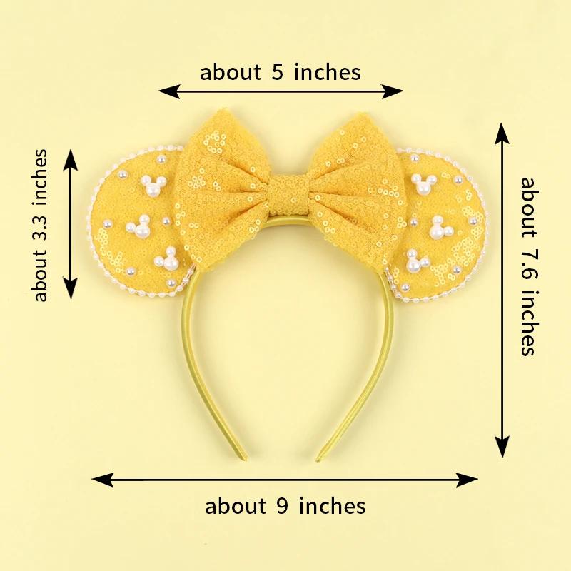 Nouveau serre-tête tendance oreilles de souris en velours de 3,3 po pour filles, bandeau doux avec n