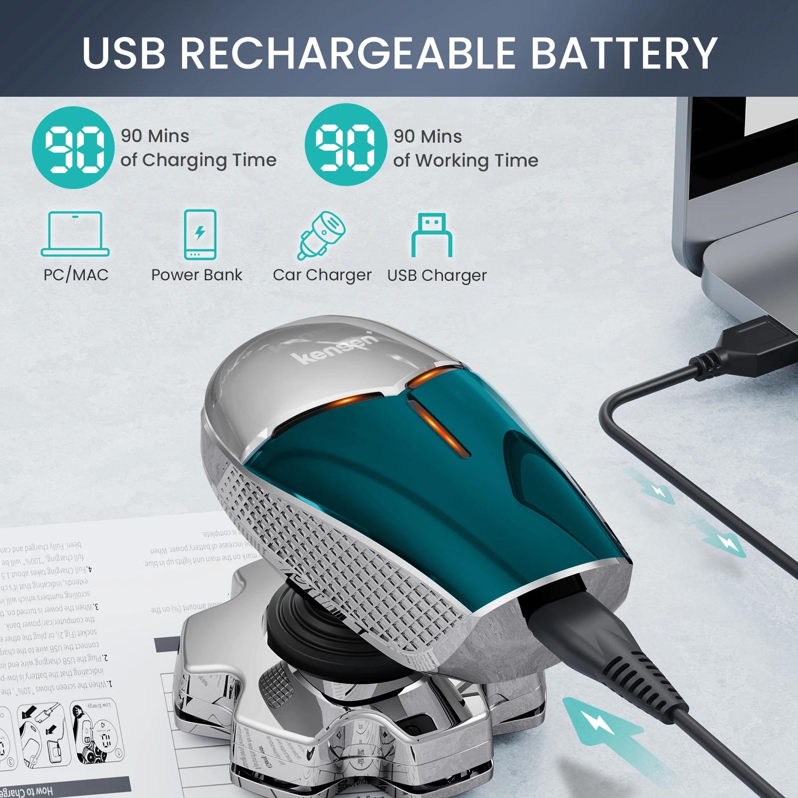 KENSEN 5 en 1 rasoir électrique à tête magnétique 7D lame flottante Kit de toilettage pour hommes tê