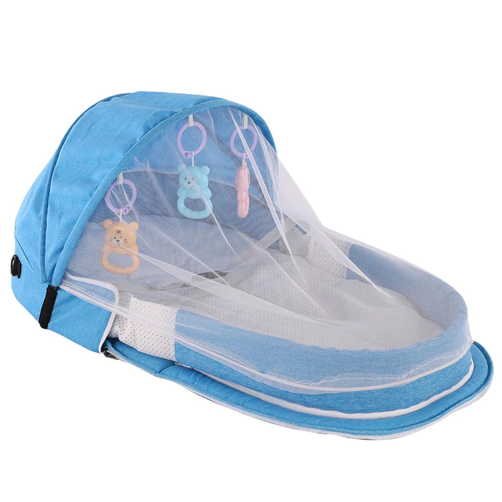 Lit Pliable et Portable pour Bébé, Couffin avec Filet et et Auvent, Nid pour le Camping