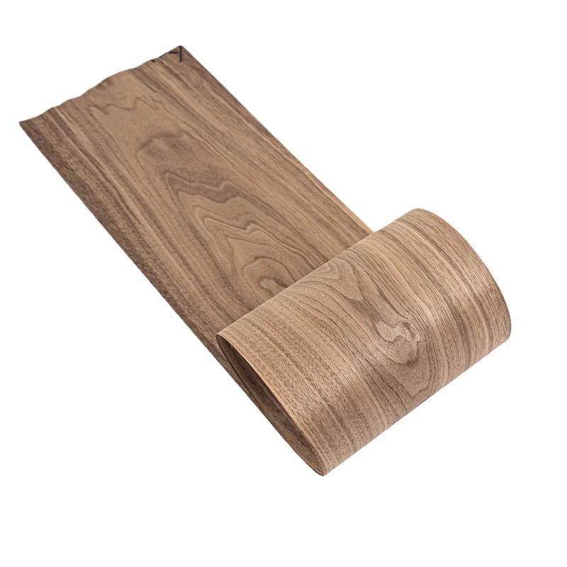 Panneau décoratif en placage de bois de noyer noir naturel, Design en bois véritable pour meubles d'