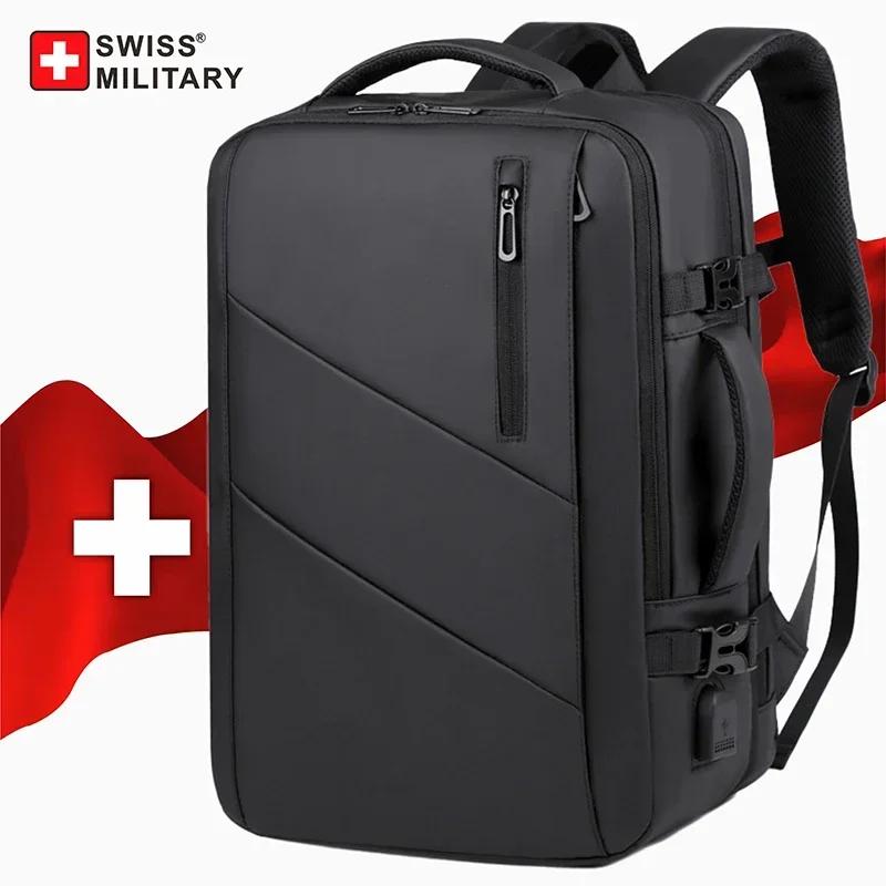 Sac à dos militaire suisse pour ordinateur portable, 17 pouces, multi-poches, extensible, étanche, U