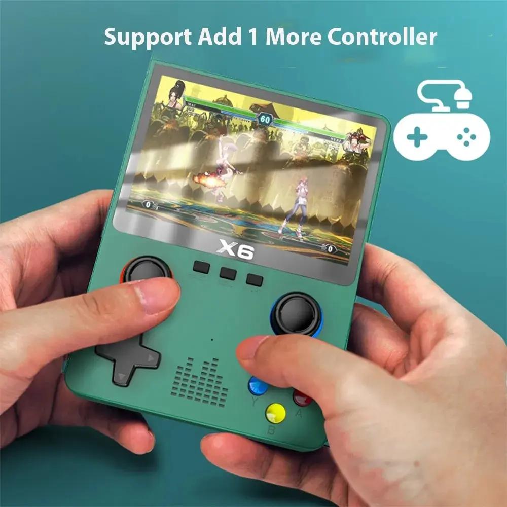 2023 Nouveau X6 3.5 Pouce IPS Écran Lecteur De Jeu Portable Double Joystick 11 Simulateurs GBA/PS1 J