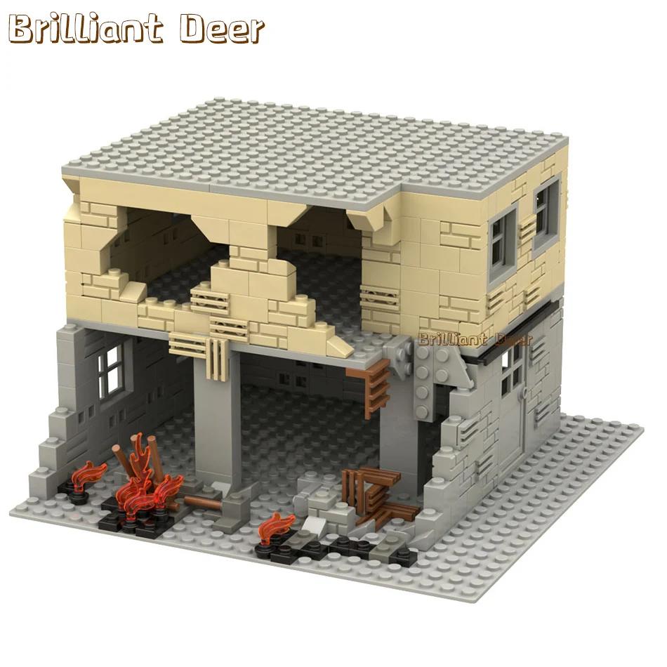 Edifs en ruinés abandonnées MOC WW2 Pubg Base militaire scènes de bricolage blocs de construction en