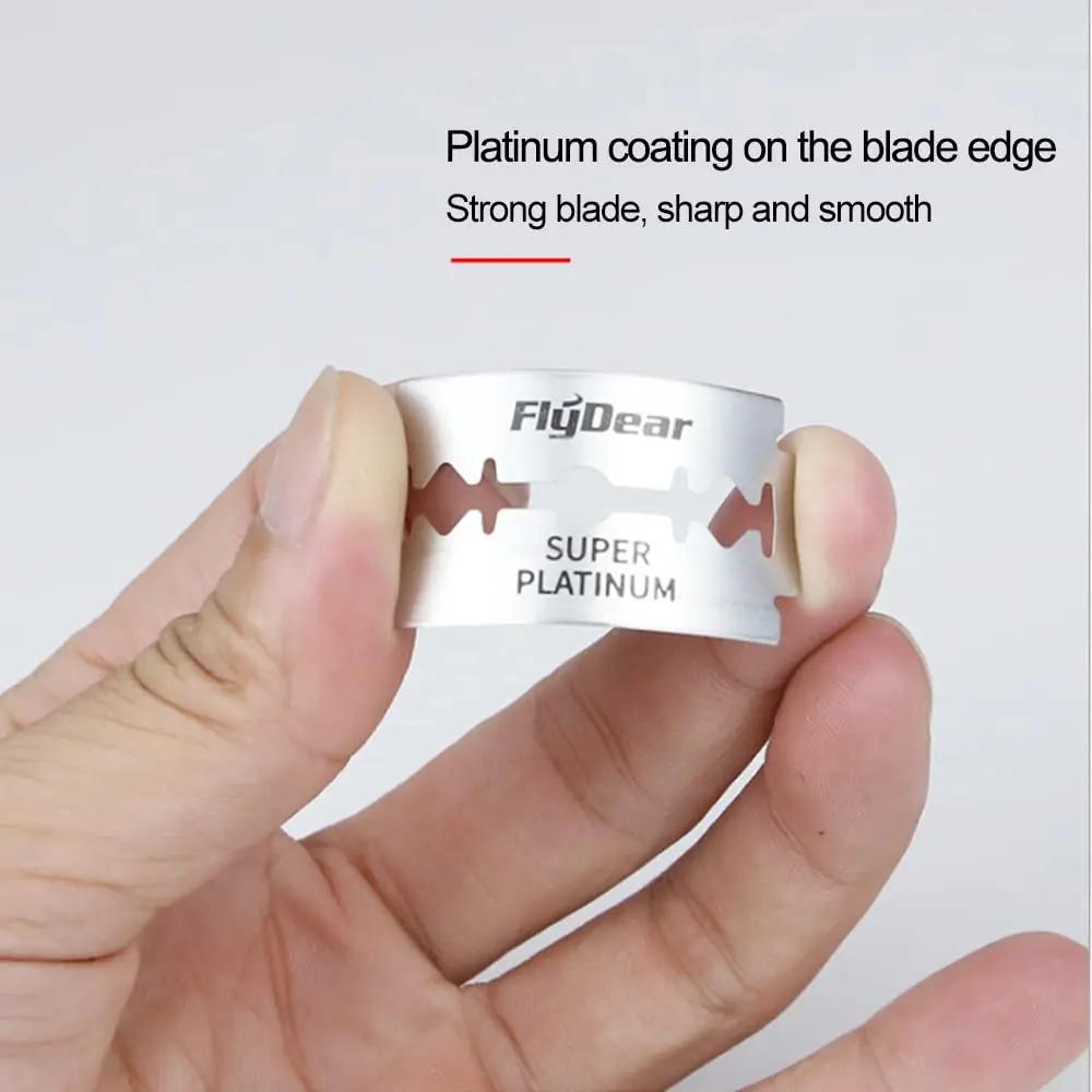 Rasoir à double face en acier inoxydable pour homme, lame tranchante, tondeuse à l'ancienne, adapté