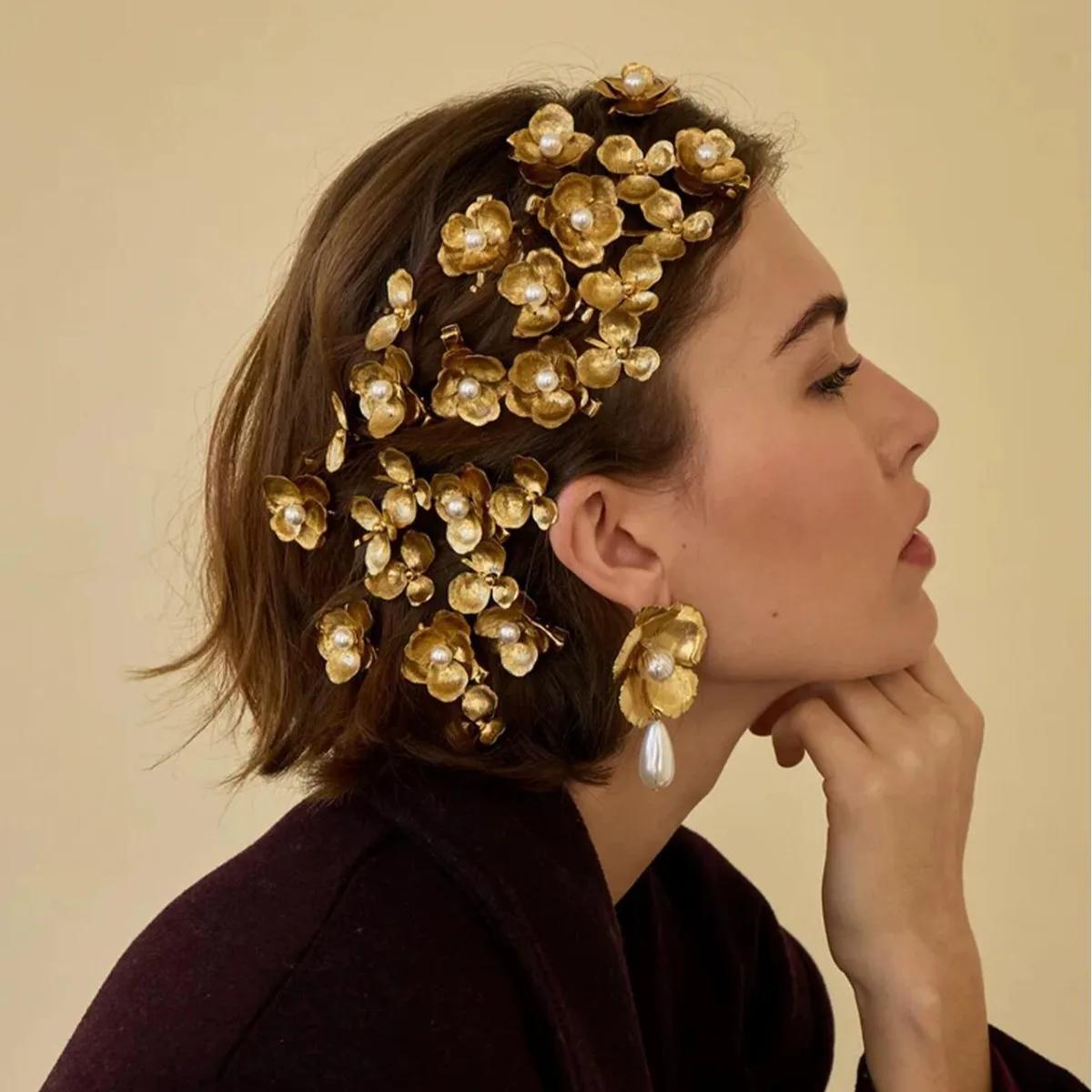 Peigne à cheveux de luxe en perles de Style français, pince à cheveux Noble de luxe, accessoire de c