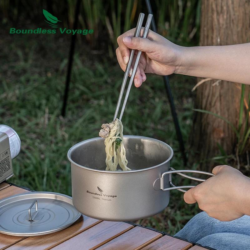 Pot en titane Voyage sans limites 1,2 l 1,8 l 2,4 l, ensemble de cuisine de Camping, Pot de sac à do