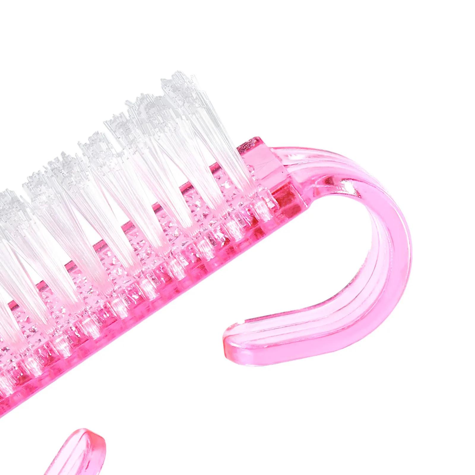 1/5/20 pièces brosse à ongles en acrylique couleur rose Nail Art manucure pédicure doux enlever la p