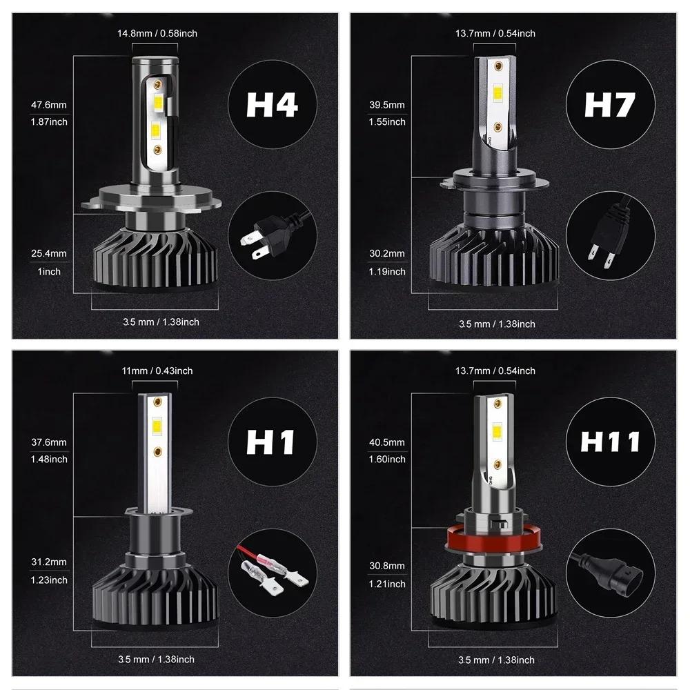 Ampoule LED Turbo Canbus pour Voiture, Lampe de Sauna, H7, H4, 36000LM, 130W, H1, H8, H9, H11, 9005,