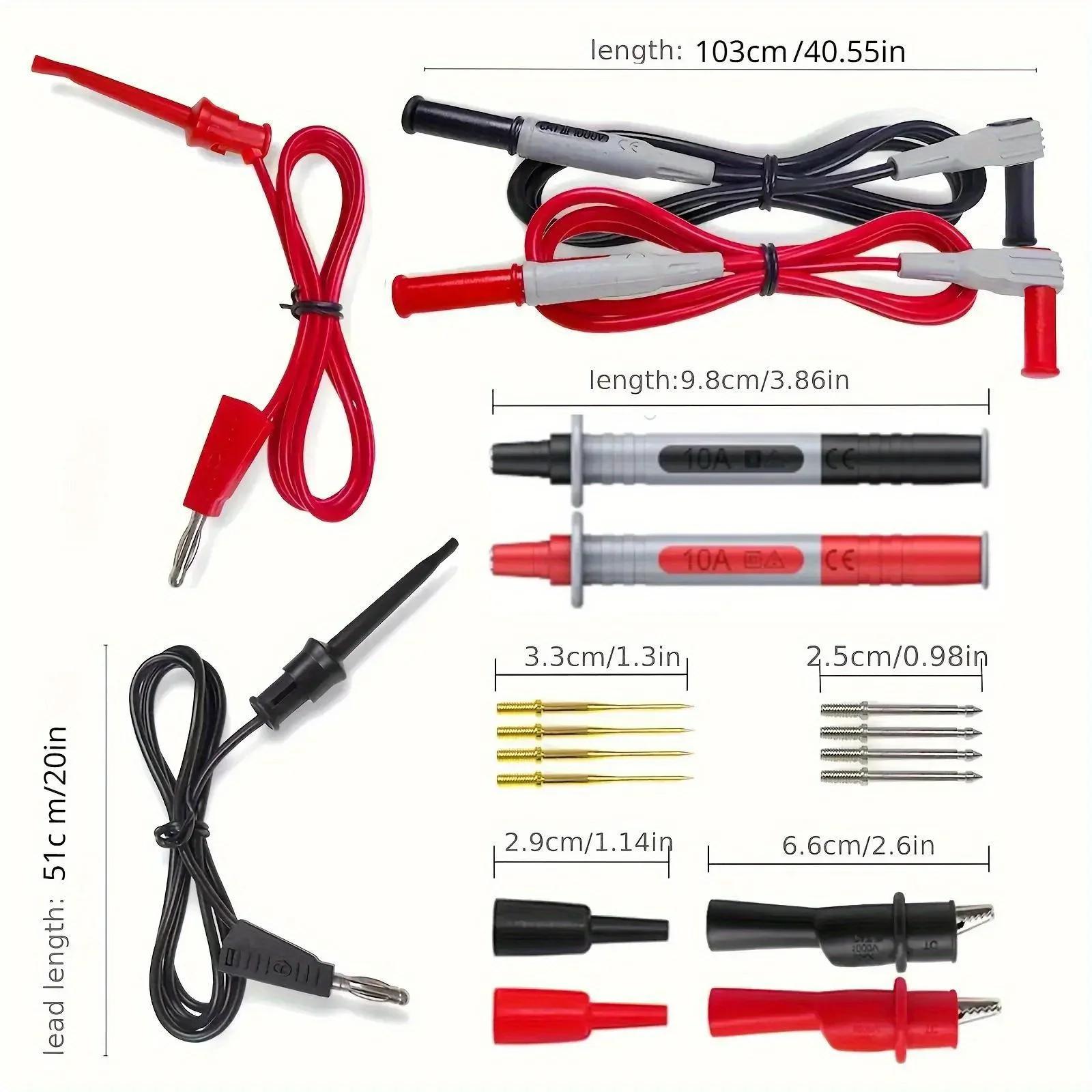 Kit de fils de Test P1308B, fiche banane de 4MM pour tester le câble à crochet, sonde multimètre rem