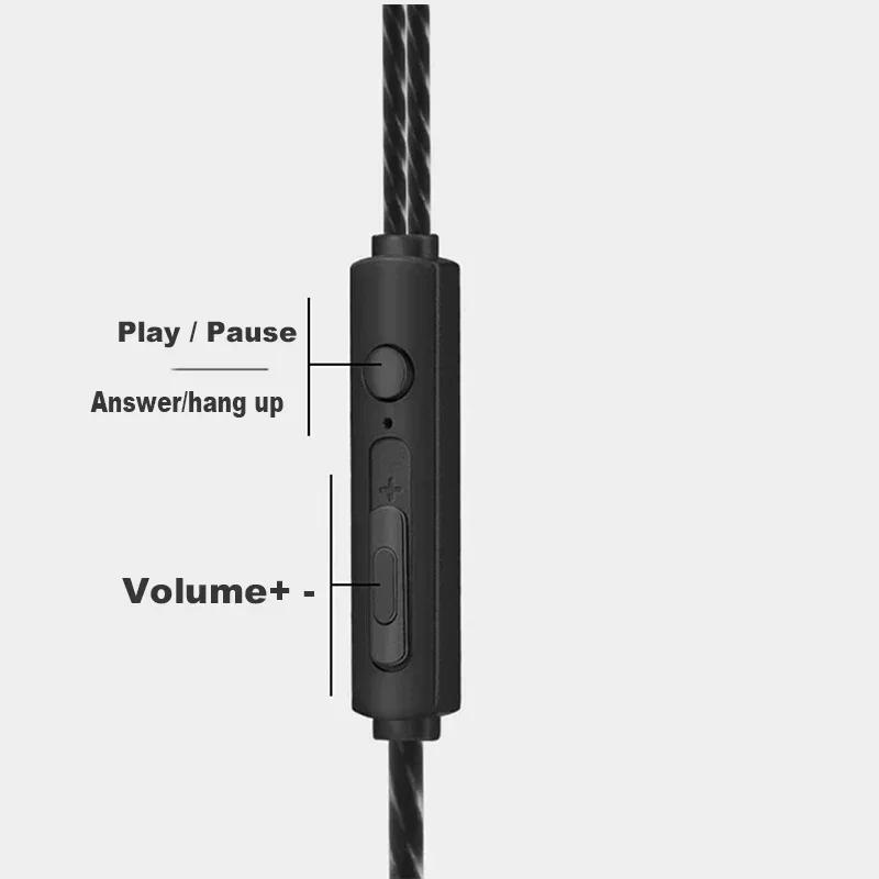 Écouteurs filaires avec micro et contrôle du volume, écouteurs de sport, écouteurs de téléphone bass