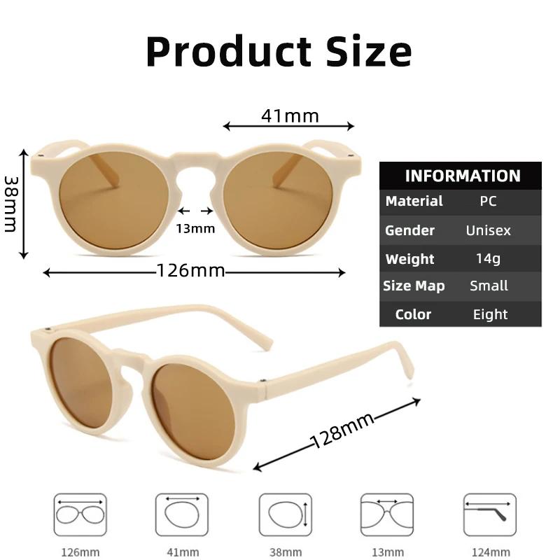 Nouveaux enfants Vintage givré rond extérieur Protection solaire lunettes de soleil bébé filles acry