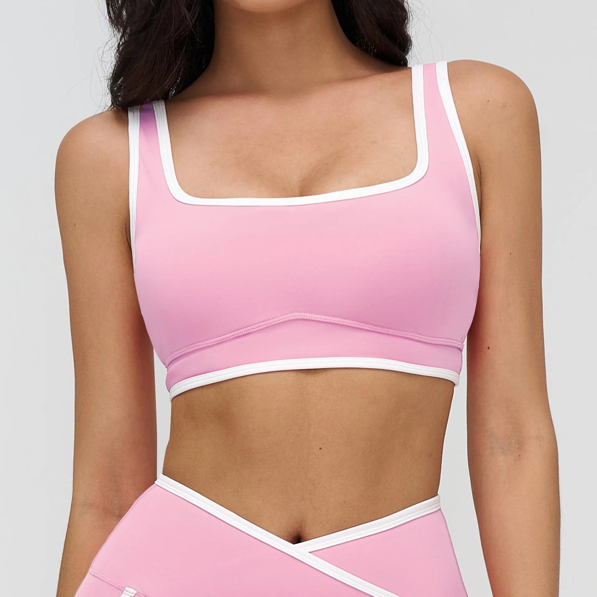 Ningyu soutien-gorge de Yoga décolleté généreux couleurs contrastées soutien-gorge de Sport femmes b