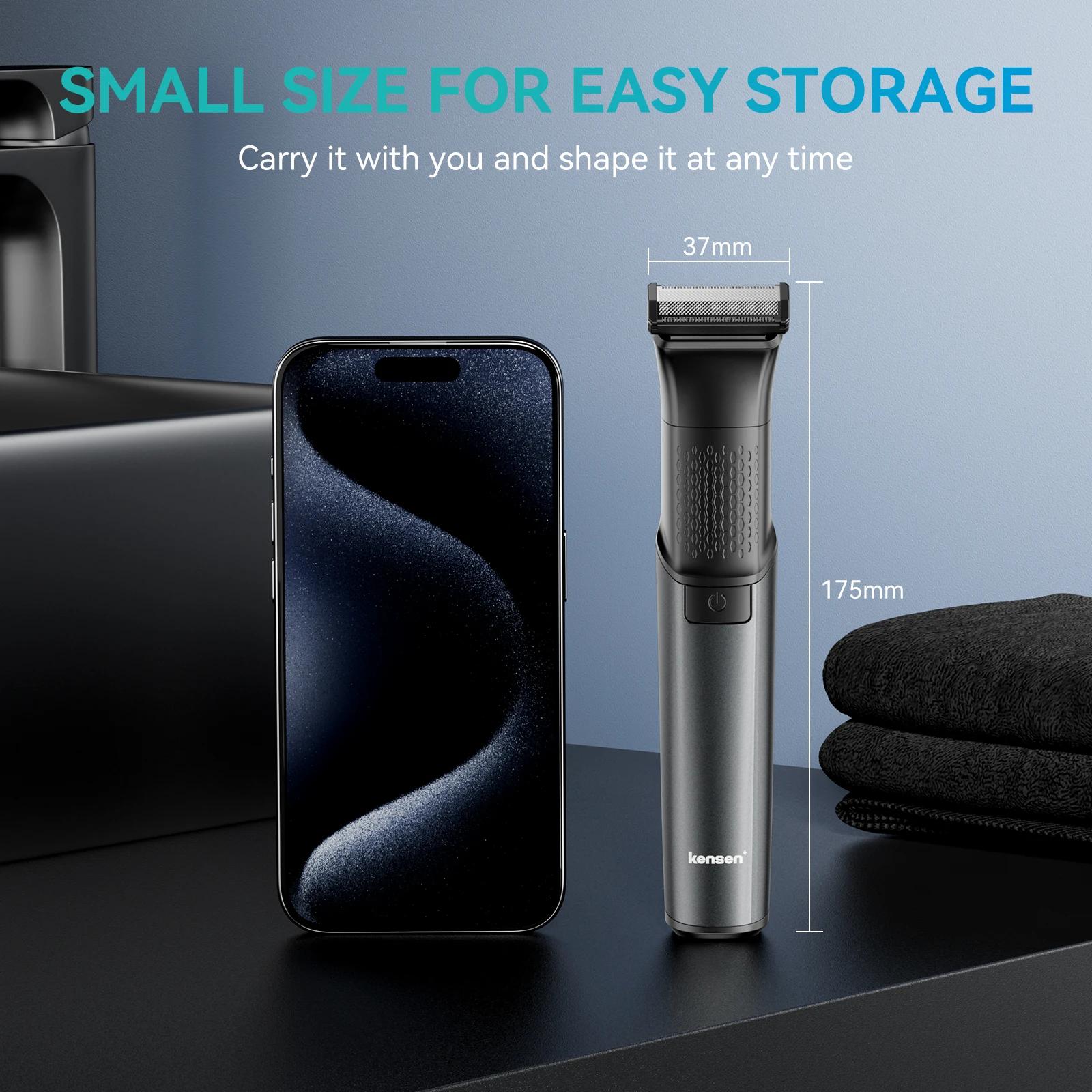 Tondeuse électrique KENSEN S15 pour hommes, lame double face, étanche IPX6, rasoir pour poils du cor