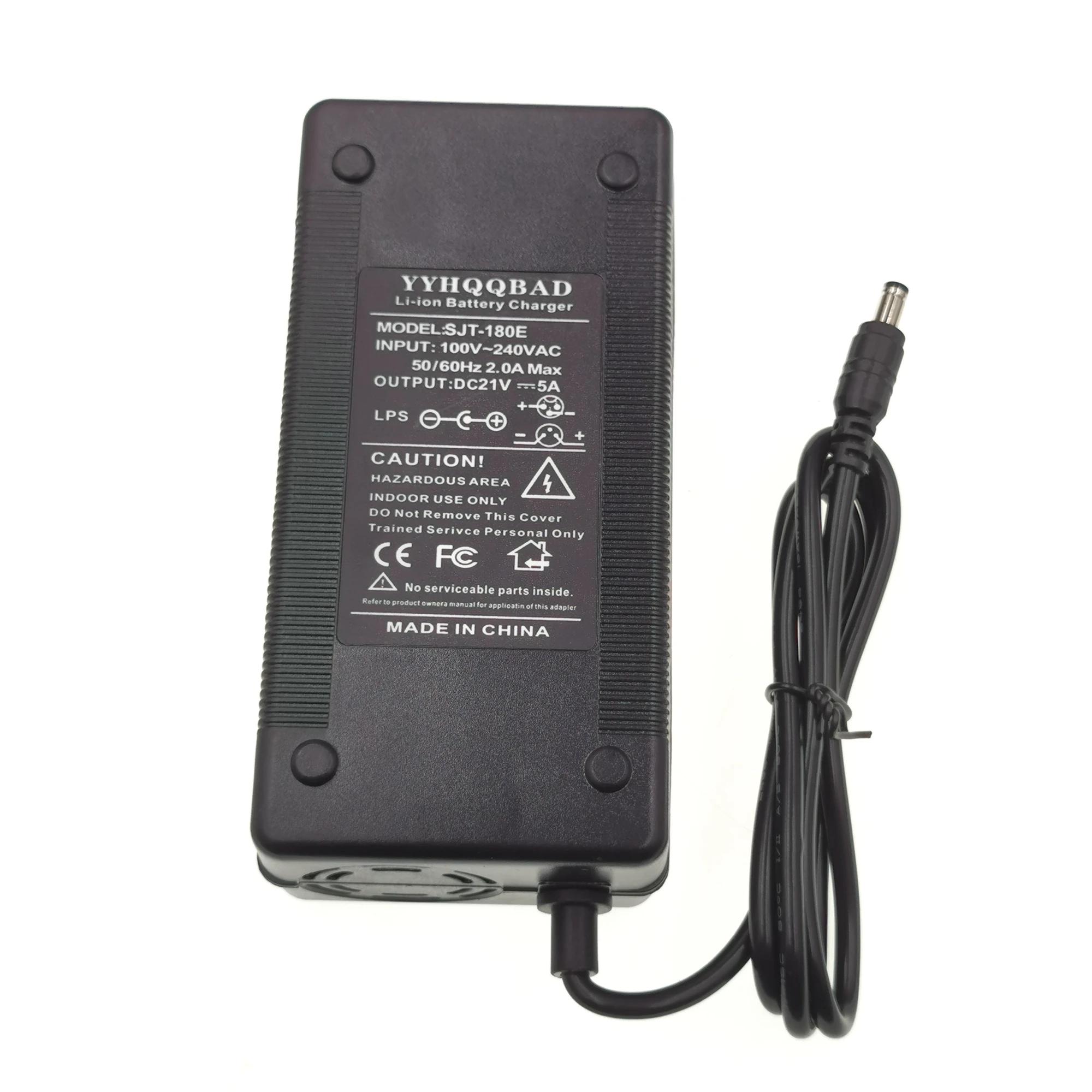 Chargeur de batterie au lithium 21V 5A, série 5, 100-240V, chargeur de batterie 21V 5A pour batterie