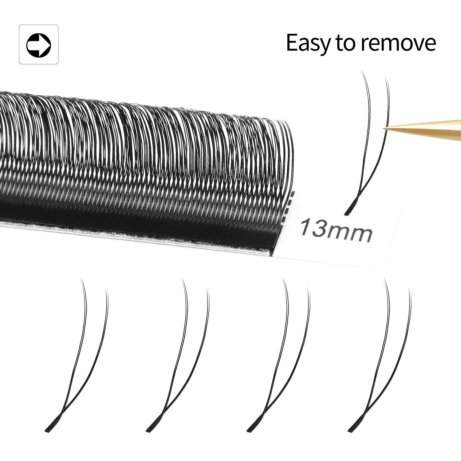 XIUSUZAKI 6 plateaux/lot Extensions de cils YY en forme de U Double pointes 2D YY ventilateurs de Vo