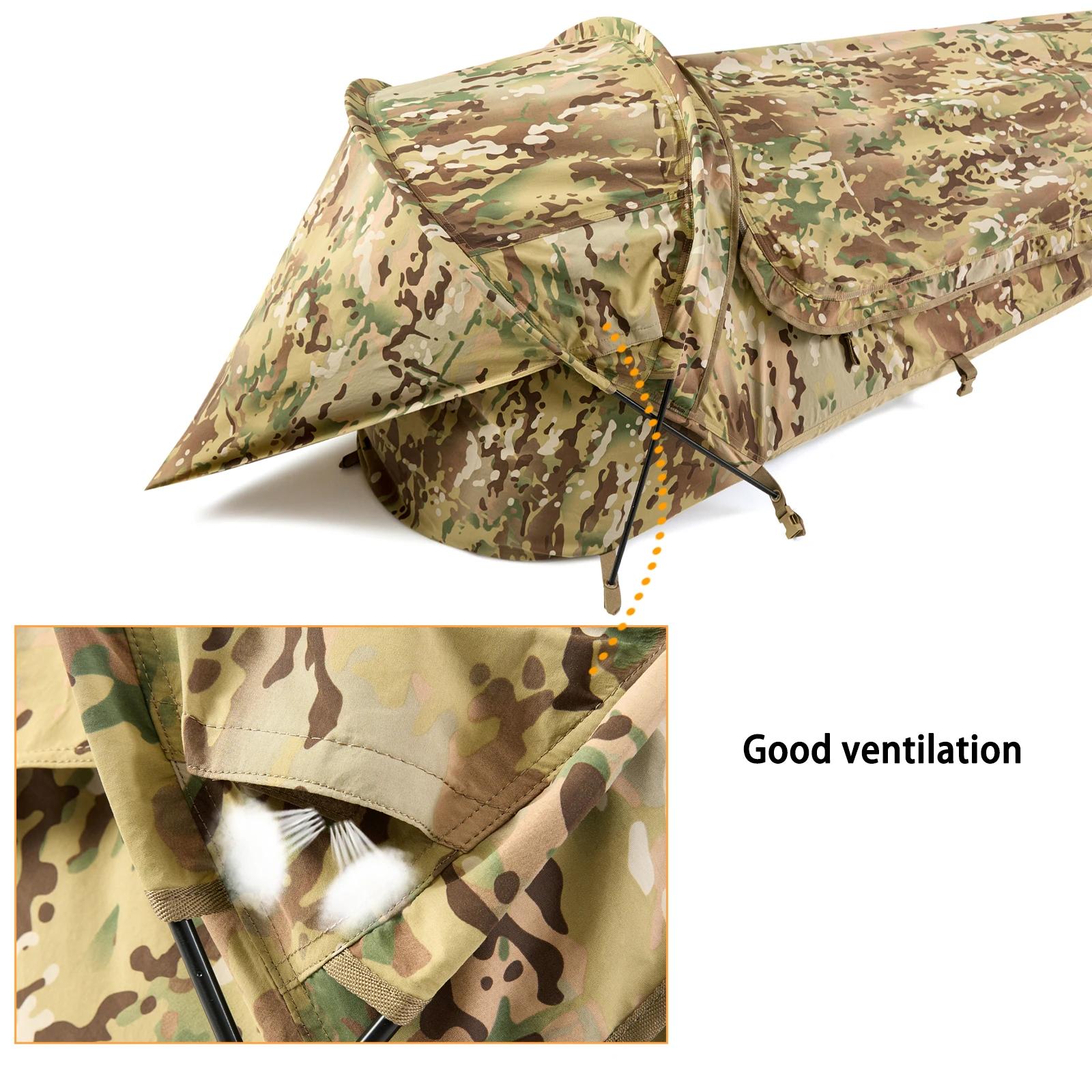 Tente militaire Hideaway Bivy légère et étanche, compacte, unipolaire, pour randonnée et randonnée