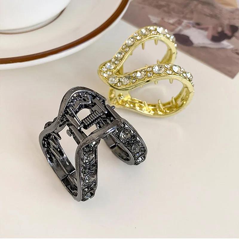 Mini pince à cheveux en strass pour femmes, petite mode, Anti-chute, queue de cheval haute, griffe,