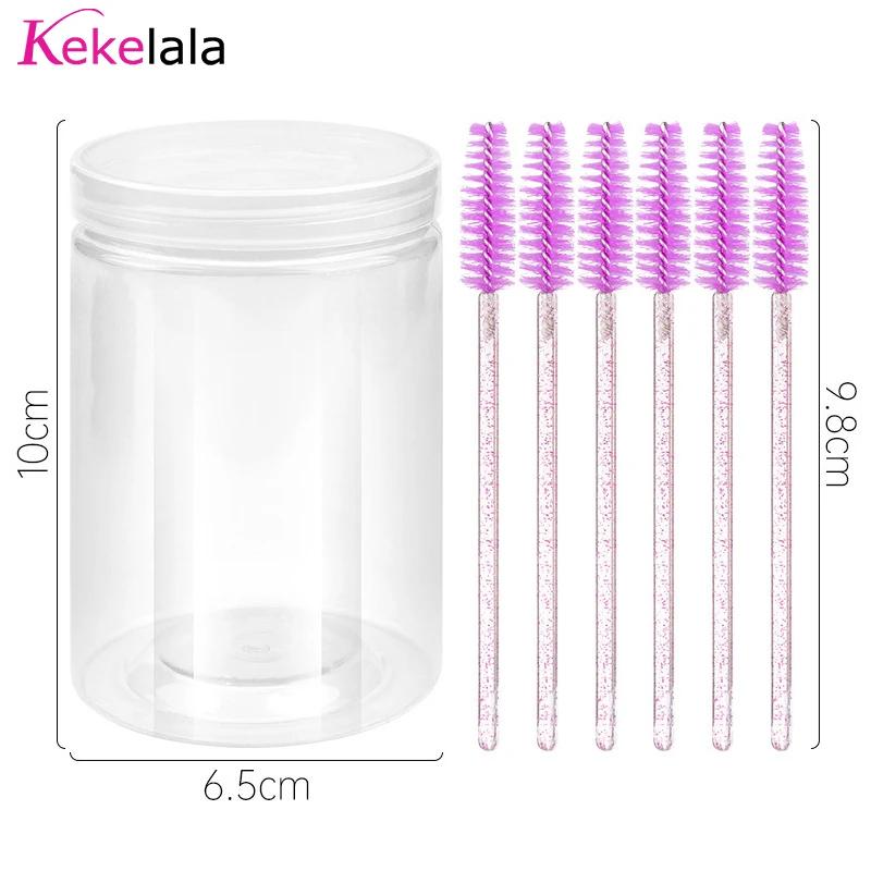 Brosses d'extension de cils avec récipient, 50 pièces/bouteille, baguettes de Mascara pour sourcils,