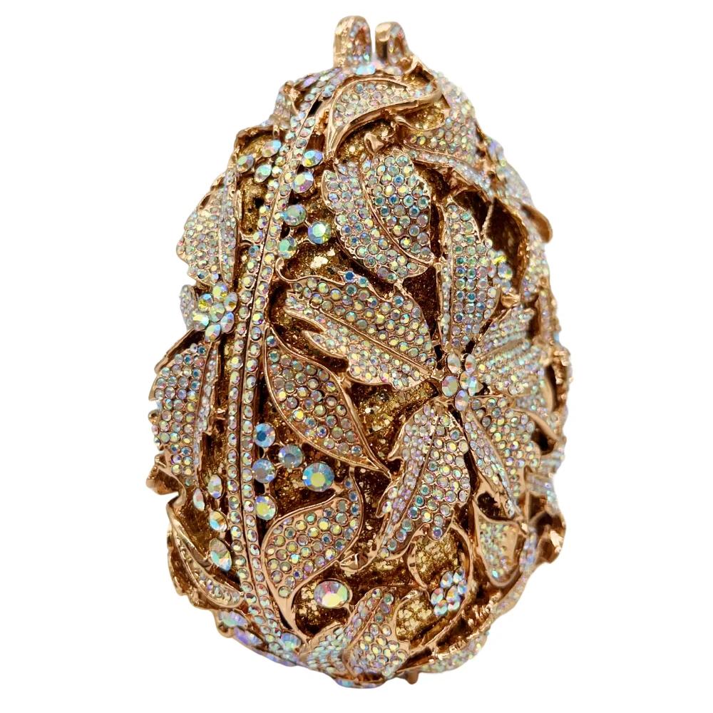 Sac en diamant en forme de trois fleurs, goutte d'eau de luxe de haute qualité, fête de mariage en d