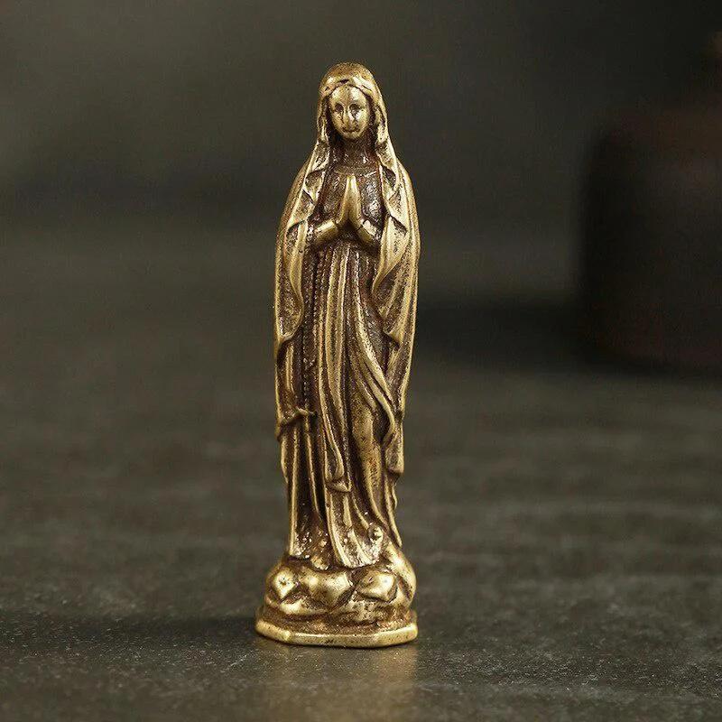 Figurines Vintage en cuivre pur, pendentifs de la vierge marie, en laiton, sainte mère, Religion, fo