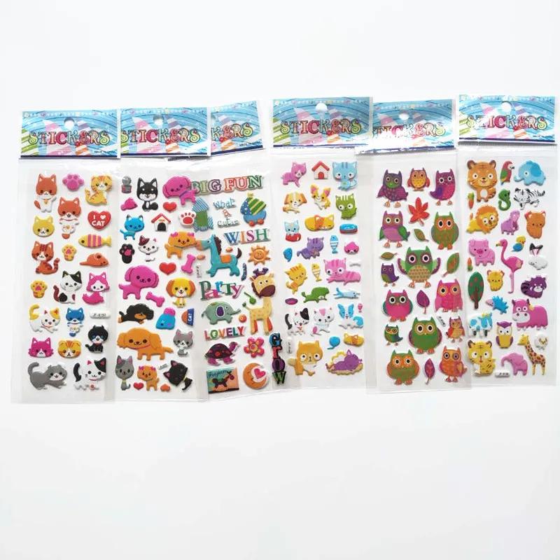 Autocollants 3d chien et chat Marie, 6 feuilles, pour voiture, Scrapbook, animaux, poisson, dinosaur