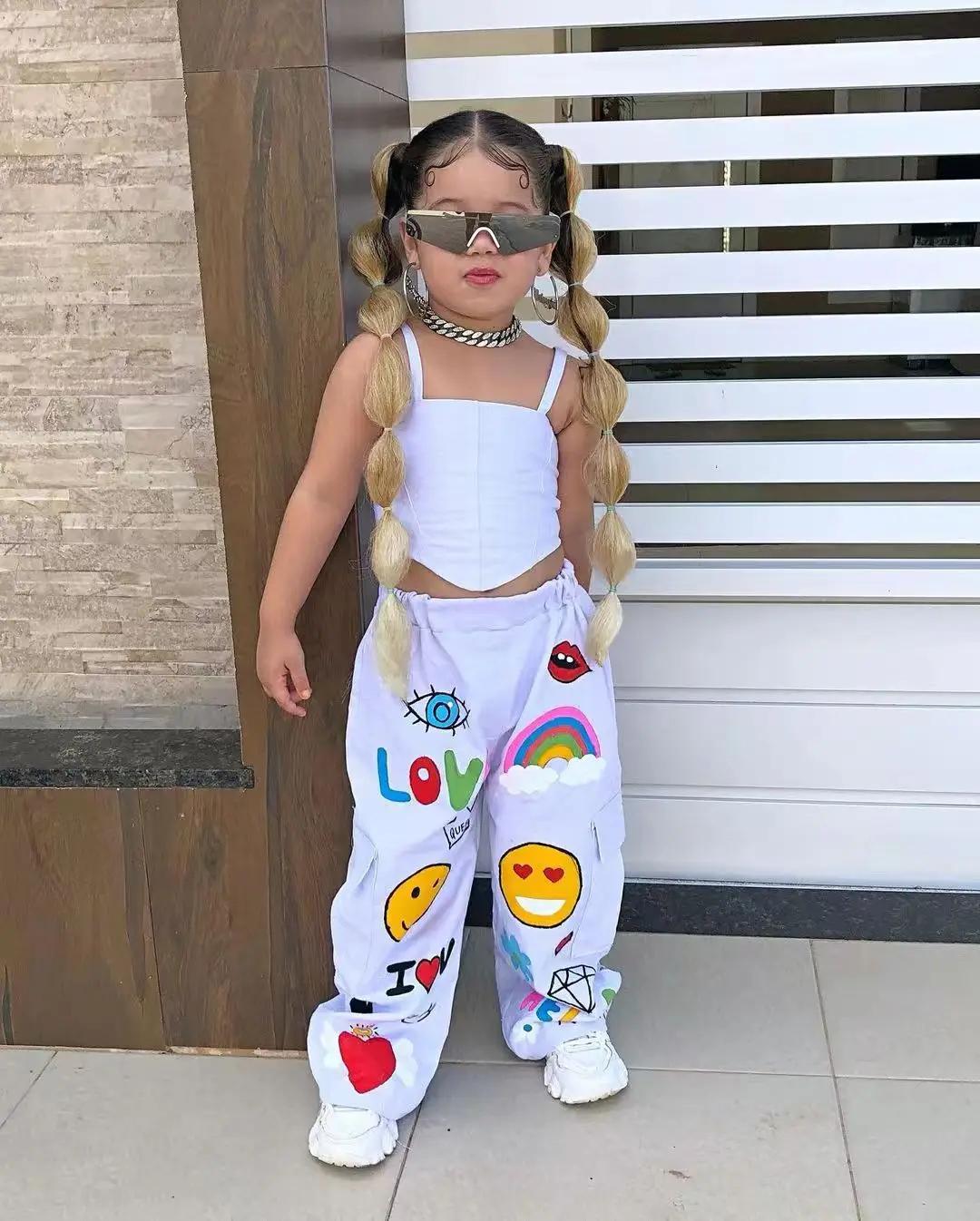 Vêtements pour enfants, ensemble 2 pièces pour filles, haut à bretelles + pantalon Long, mode pour e