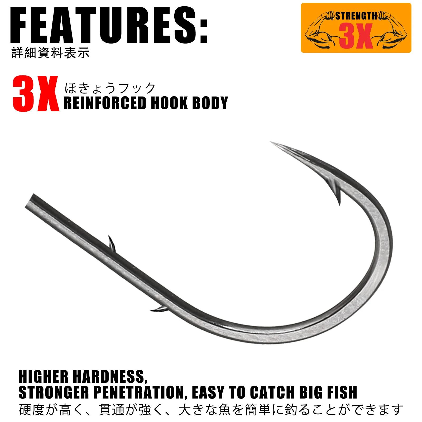 Jig Head Hook 3X Rockfish Ajing hameçons de pêche pour leurre de ver souple basse poisson Pesca marc