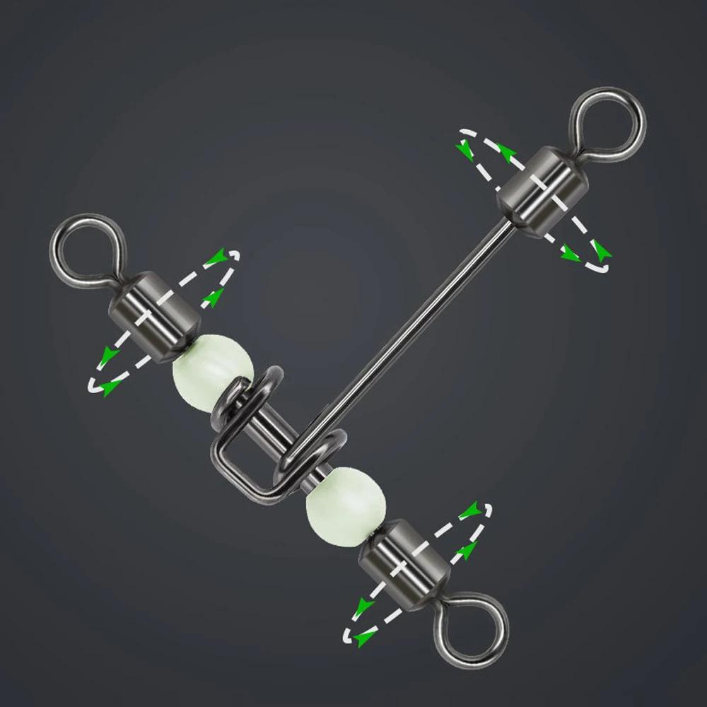 DNDYUJU 10 pièces 3 voies lumineux en forme de T transversale pivotant avec perles perles émerillons