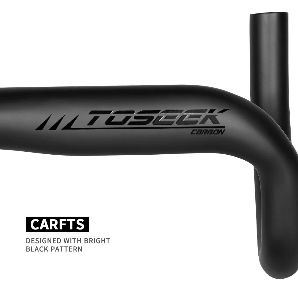 TOSEEK – guidon en carbone pour vélo de route, réduire la résistance, barres coudées, pièces de renf