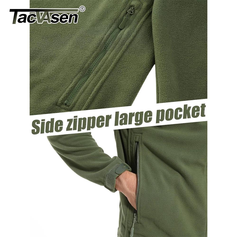 TACVASEN automne hiver hommes à capuche polaire veste pleine fermeture éclair doux chaud coupe-vent