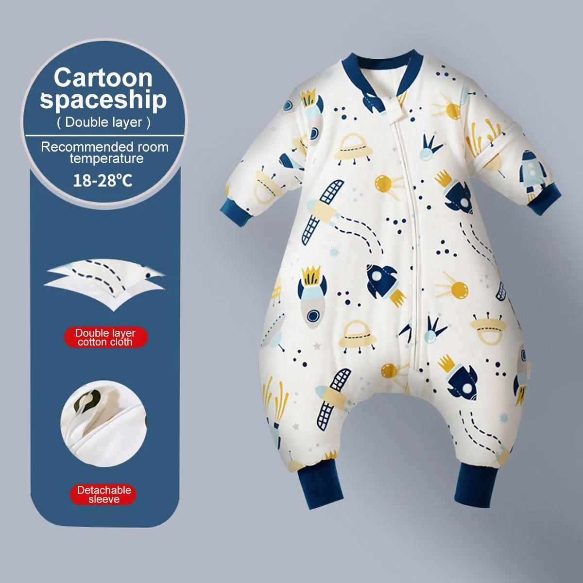 Sacs de nuit à jambes fendues pour bébé, avec manches détachables, pour garçons et filles, sac de co