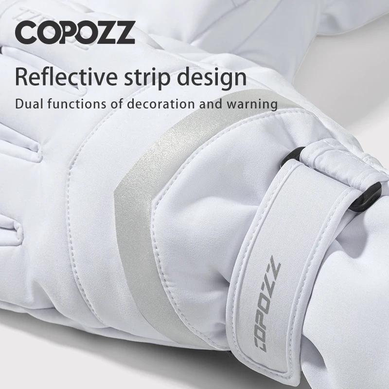 COPOZZ-Gants de ski chauds et imperméables pour homme et femme, moufles épaisses, thermiques, de mot