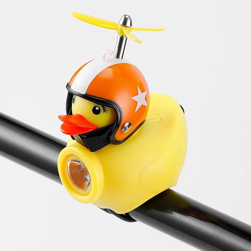 Lumière de vélo pour enfants, équitation de nuit, petit canard jaune, sonnette pour enfants, lampe d