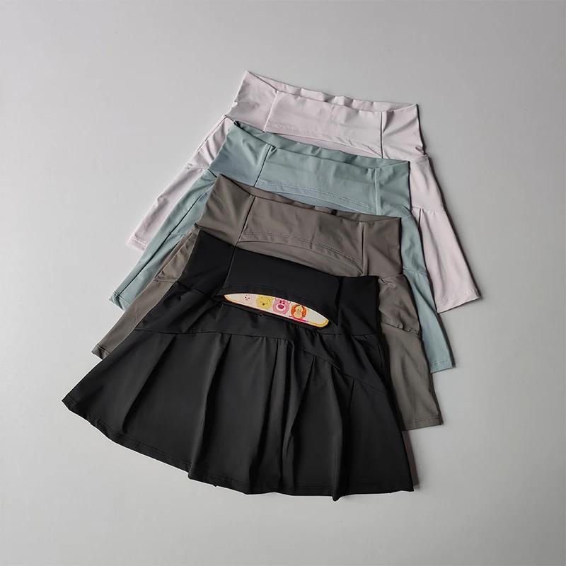 Jupe courte de sport taille haute, nouveau Short doublé Cool et Anti-éblouissement pour femmes, jupe