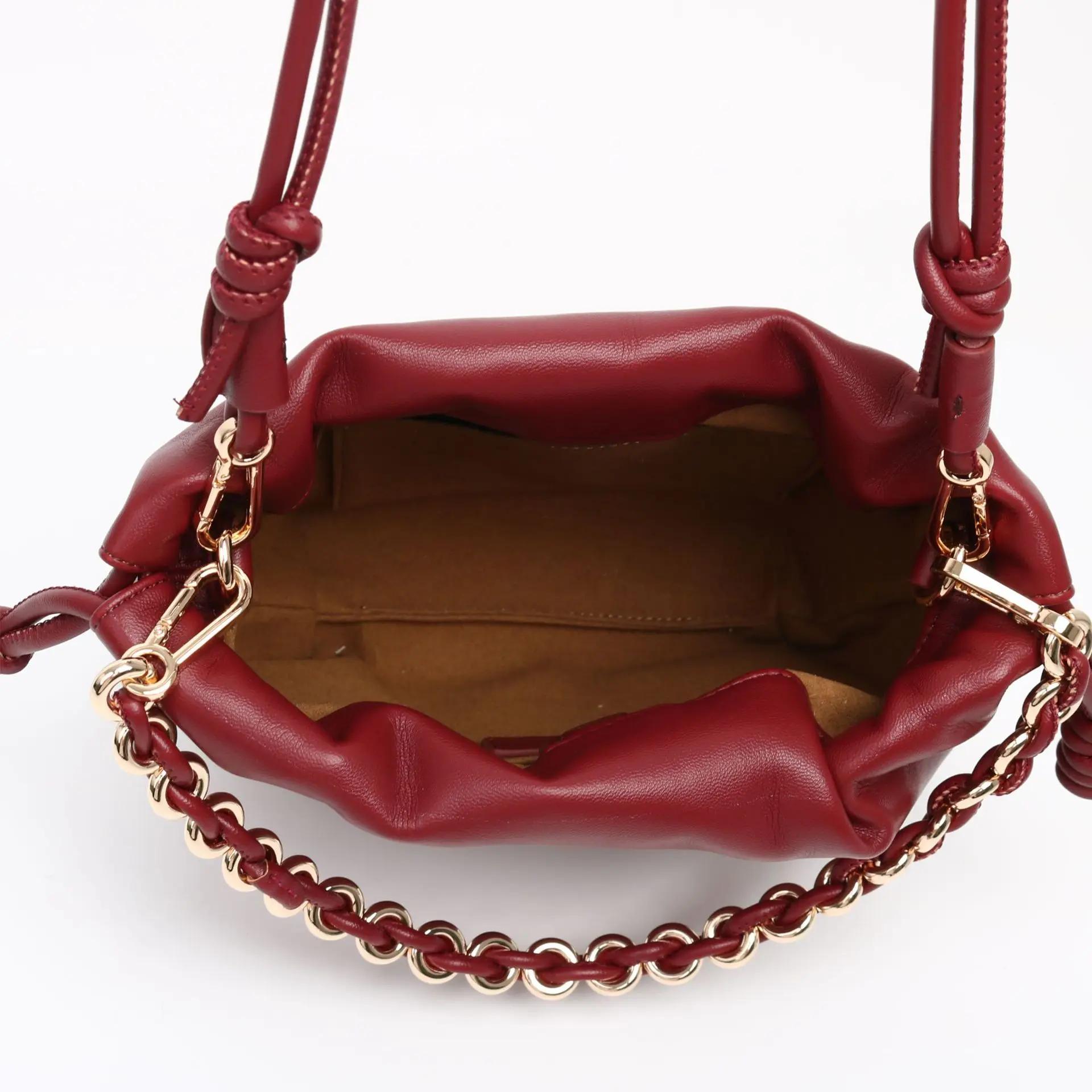 Sac nuage en cuir de vachette pour femme, sacs à main à bandoulière pour femme, cuir véritable Berga
