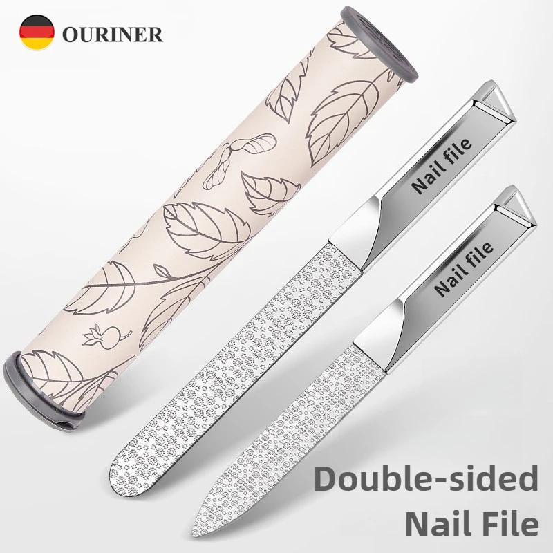 Lime à ongles Double face en acier inoxydable, accessoires de style, dissolvant de vernis pour tampo
