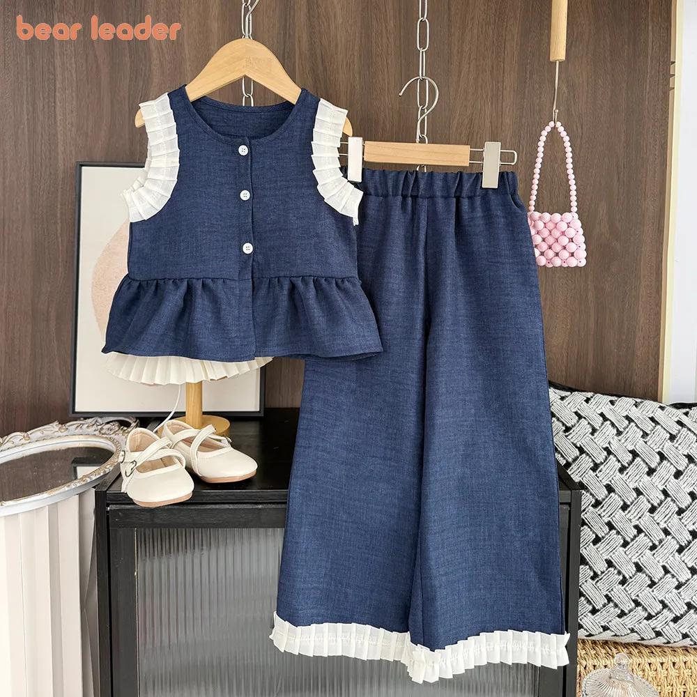 Bear Leader – vêtements pour enfants, Version coréenne, costume en Denim Imitation bleu pour filles,