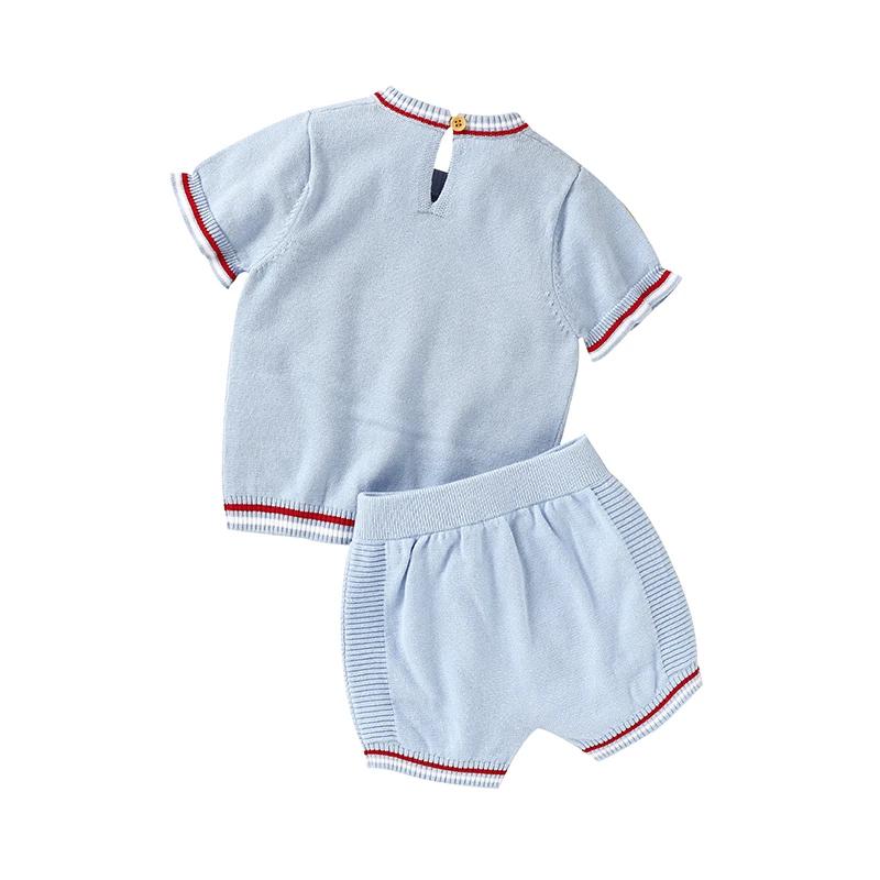 Hauts Super doux à manches courtes avec pantalons courts, ensembles de vêtements deux pièces pour bé