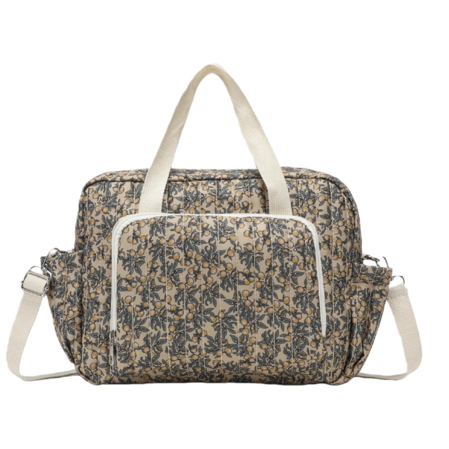 Sac de rangement suspendu universel pour poussette, grande capacité, joli sac à couches brodé et fou