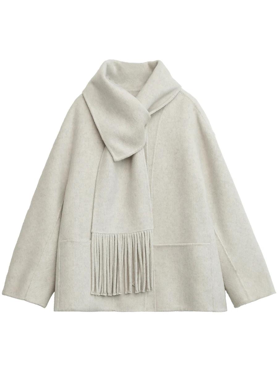 CHIC VEN femmes manteau en laine solide ample simple boutonnage pardessus Double face bureau dames m