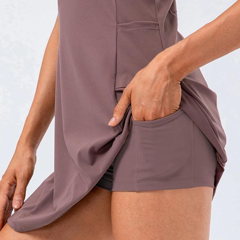 Robe de tennis avec short intégré pour femme ensemble sport fibrGolf avec poches pratique