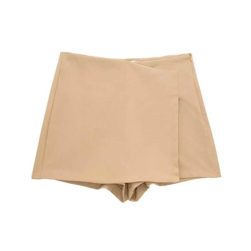 MUJER 2025 jupe-short asymétrique pour femmes noir taille haute Mini jupe Shorts femmes Bermuda déco
