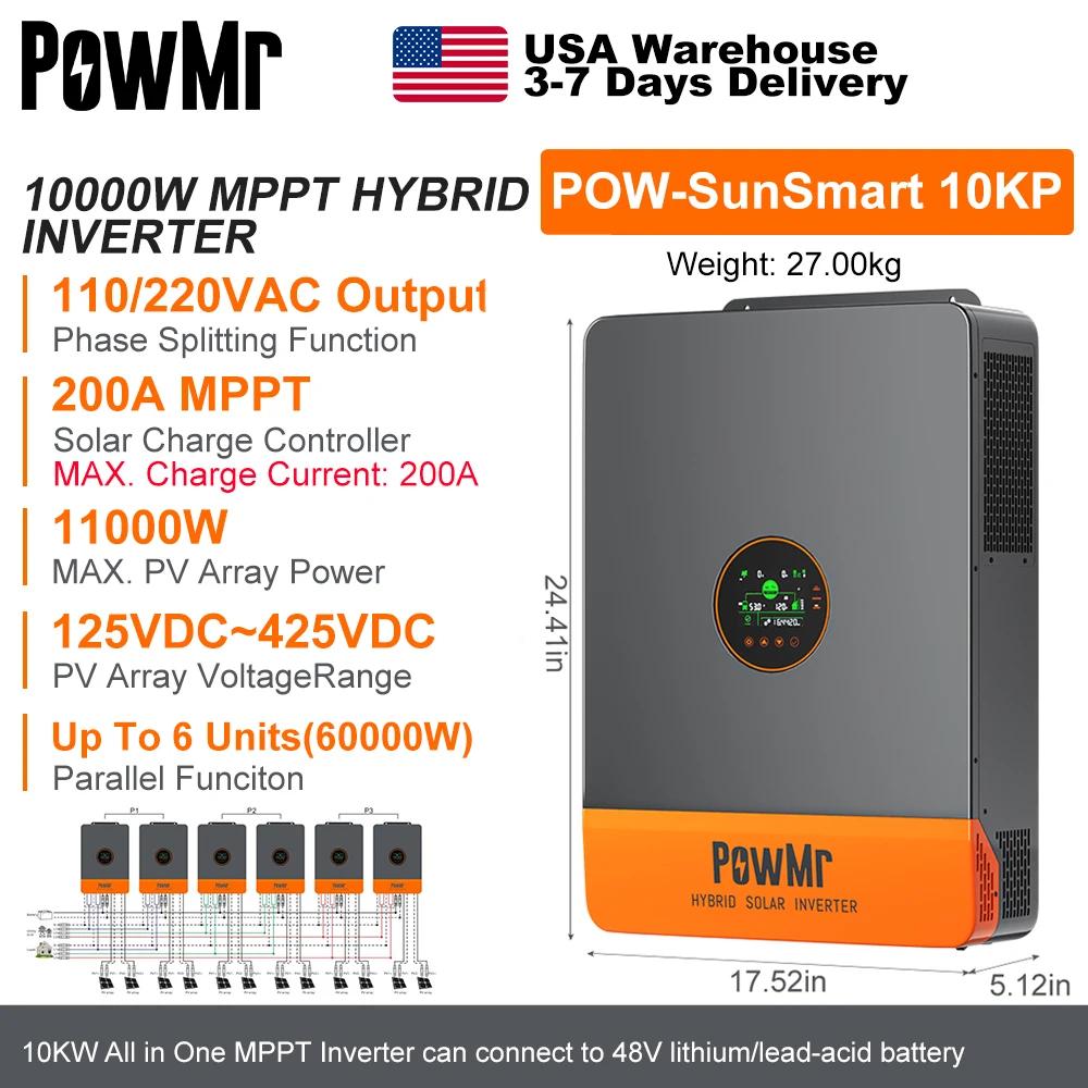 PowMr-Onduleur Solaire MPPT à Phase Partagée, Puissance Nominale de 10KW, Sortie 120/Kampylique, Bat