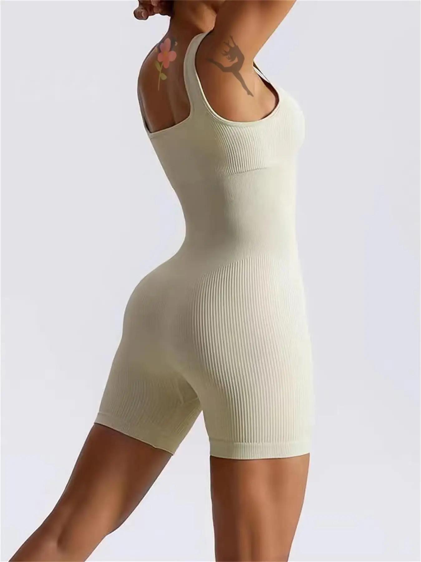 Body de yoga femme sans couture push-up - Vêtement fitness une pièce confortable pour séances sportives