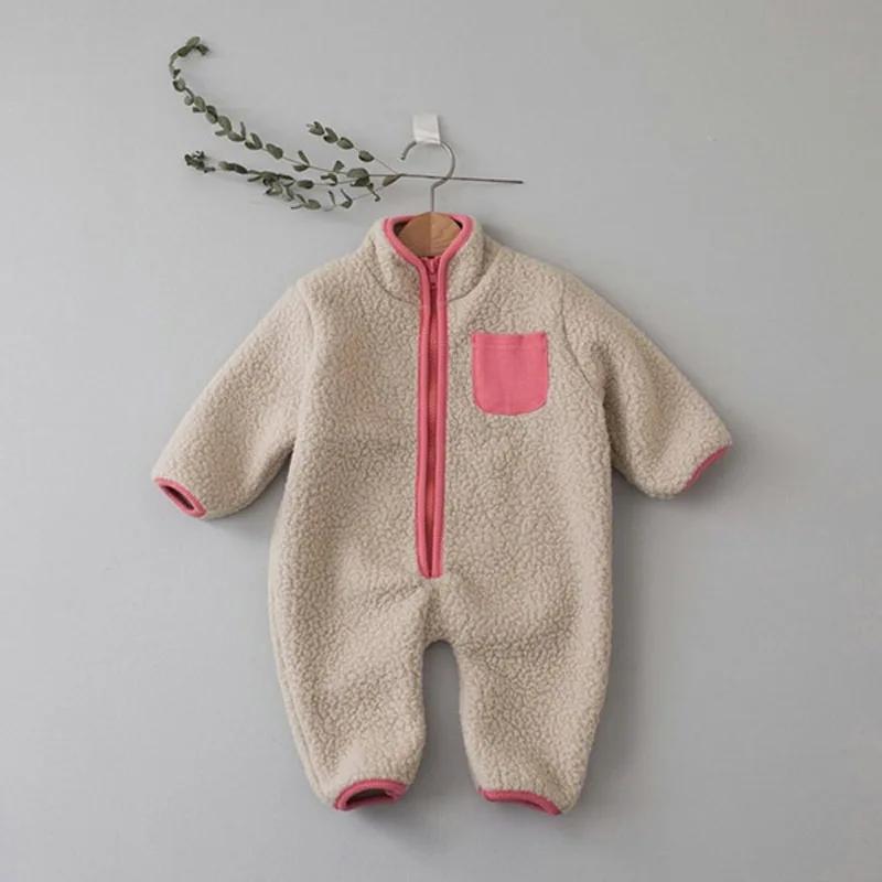 MILANCEL Combinaison pour nouveau-né printemps-automne, combinaison chaude en molleton d'agneau pour