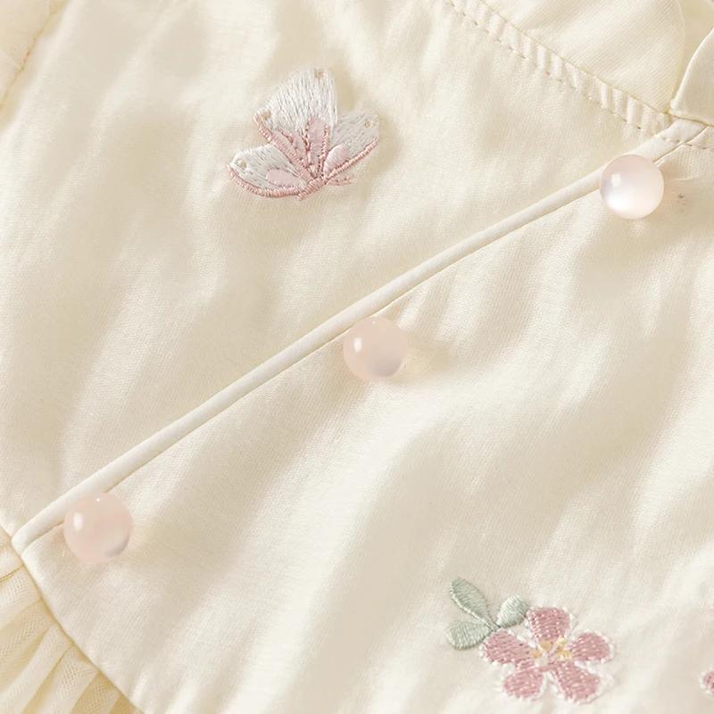 Dave Bella fille robe de princesse 2025 nouvel été enfants bébé manches courtes maille mignon doux c