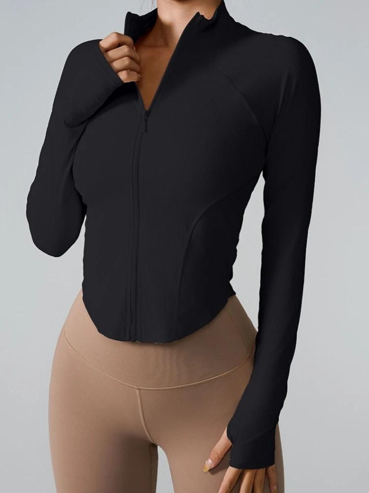 Vêtements à manches longues pour femmes, veste de sport à fermeture éclair, vêtements d'extérieur, e